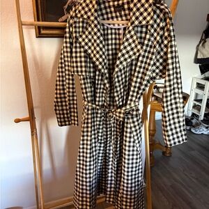 Topshop Monochrome Checkered Coat